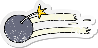 Bir insan tarafından çizilmiş bir bombanın el yazısı karikatürü.