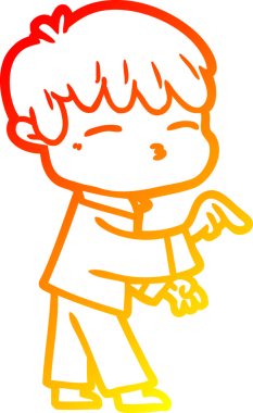 Bir insan tarafından çizilmiş, çizgi film karakteri meraklı bir çocuk çizimi.