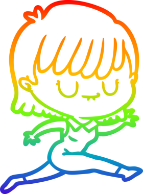 gökkuşağı gradyan çizimi bir insan tarafından çizilmiş bir karikatür kadın