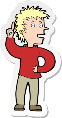 Bir insan tarafından çizilmiş bir fikri olan çizgi film çocuğunun çıkartması.