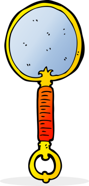 Bir insan tarafından çizilmiş çizgi film aynası