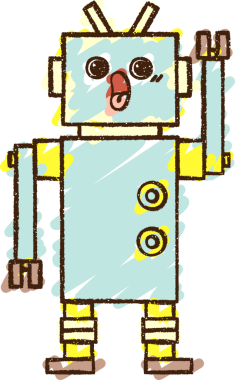 Bir insan tarafından çizilen robot tebeşiri.