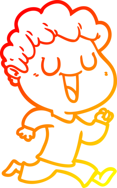 Bir insan tarafından çizilmiş gülen bir çizgi film karakterinin sıcak çizgi çizimi.