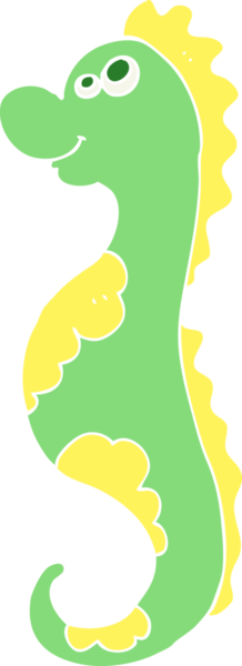 Bir insan tarafından çizilmiş düz renkli karton deniz atı.