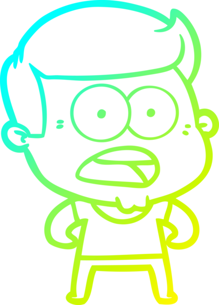 Bir insan tarafından çizilen bir karikatürün soğuk gradyan çizimi.