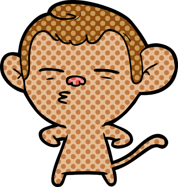 bir insan tarafından çizilmiş şüpheli maymun çizgi filmi