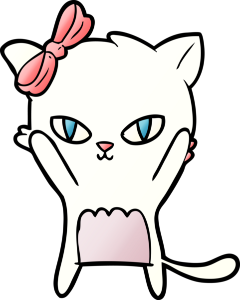 Bir insan tarafından çizilmiş sevimli çizgi film kedisi.