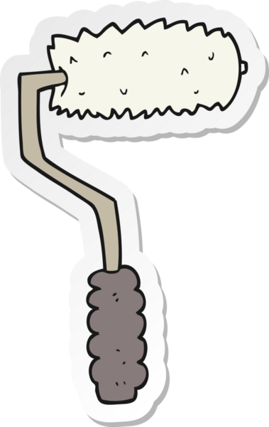 Bir insan tarafından çizilmiş karikatür boya silindiri.