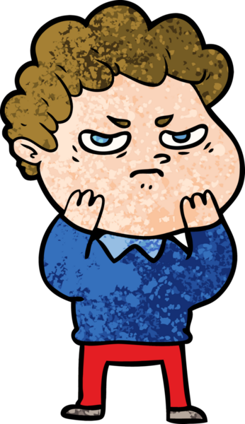 Bir insan tarafından çizilmiş kızgın bir adam.