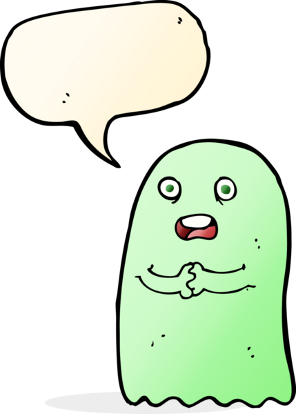 Bir insan tarafından çizilmiş komik bir çizgi film hayaleti.