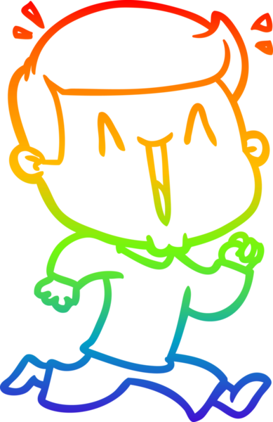 Gökkuşağı gradyanı çizimi bir insan tarafından çizilmiş heyecanlı bir çizgi film