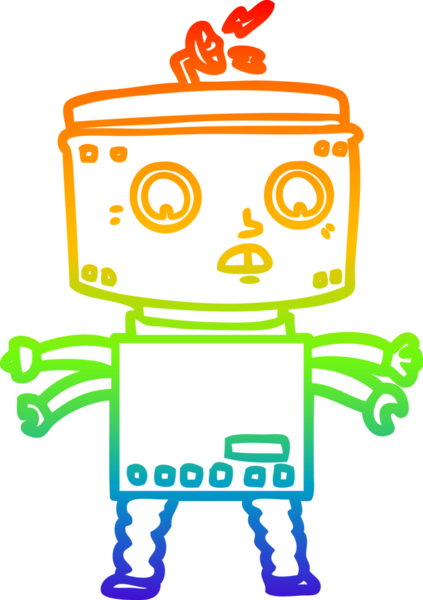 gökkuşağı gradyan çizgisi bir insan tarafından çizilmiş robot çizgi