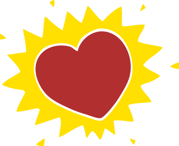 Bir insan tarafından çizilmiş karikatür aşk kalbi