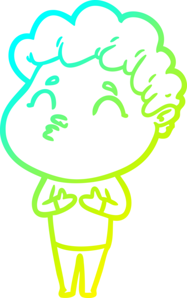 Bir insan tarafından çizilmiş soğuk çizgi film karakteri çizimi.