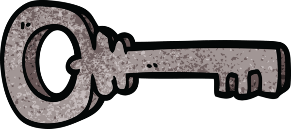 bir insan tarafından çizilmiş karikatür metal anahtarı.