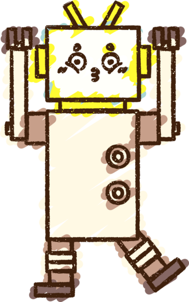 Bir insan tarafından çizilen Teslim Olan Robot Tebeşir Çizimi