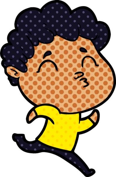 Çizgi film adamı somurtuyor Bir insan tarafından çizilmiş