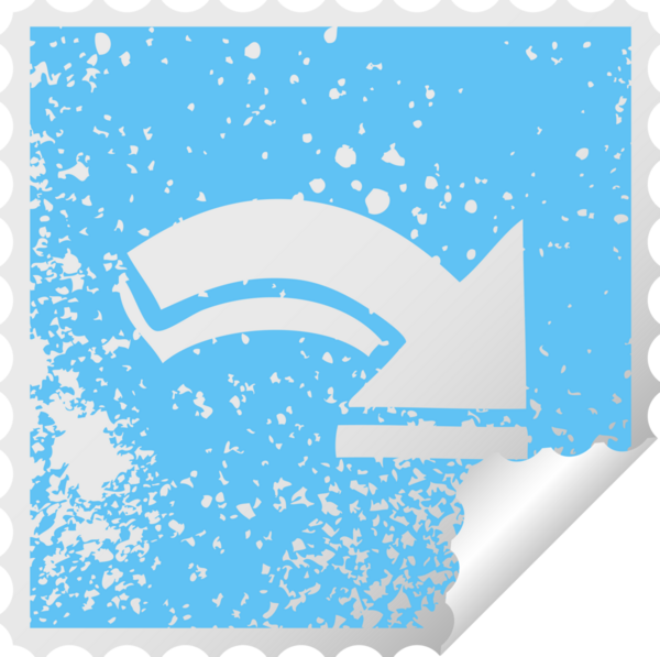 Bir insan tarafından çizilmiş işaretli okun kare soyma etiketi.