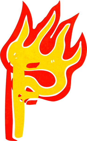 Bir insan tarafından çizilmiş yanan bir karikatür.