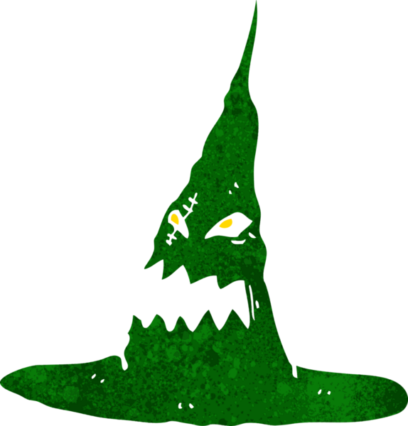 Bir insan tarafından çizilmiş garip cadı şapkası.