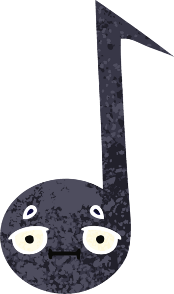 Bir insan tarafından çizilmiş bir notanın retro çizim tarzı karikatürü