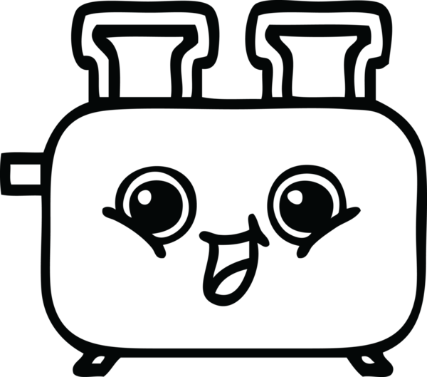 Bir insan tarafından çizilmiş bir tost makinesinin çizgi çizimi
