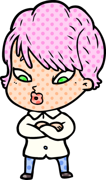 Bir insan tarafından çizilmiş karikatür kadın.