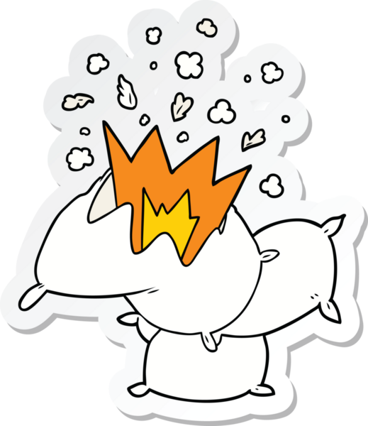 Bir insan tarafından çizilmiş bir yastık savaşının çıkartması.