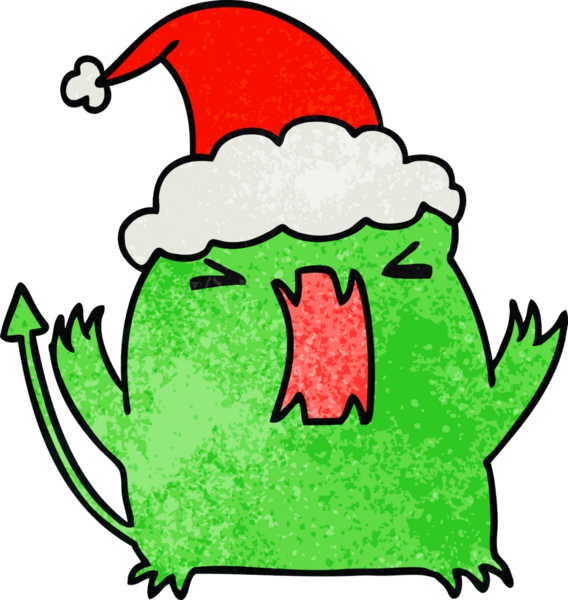 Bir insan tarafından çizilmiş kawaii şeytanının el yapımı karikatürü.