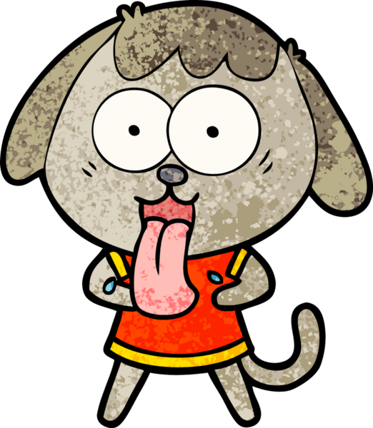 Bir insan tarafından çizilmiş şirin bir çizgi film köpeği.