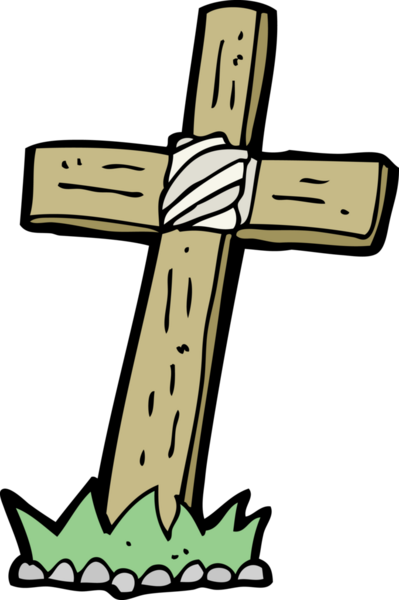 Bir insan tarafından çizilmiş ahşap haç mezar