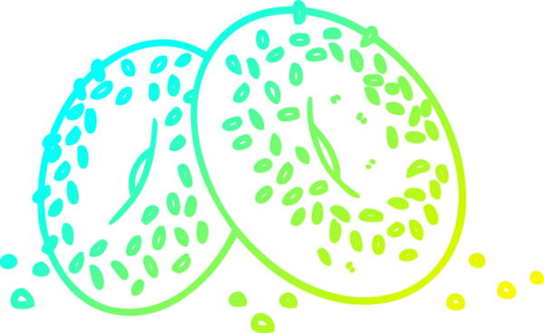 Bir insan tarafından çizilen simit karikatürünün soğuk gradyan çizgisi.