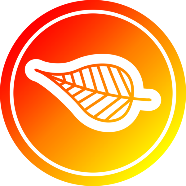 Bir insan tarafından çizilmiş doğal yaprak dairesel simgesi.