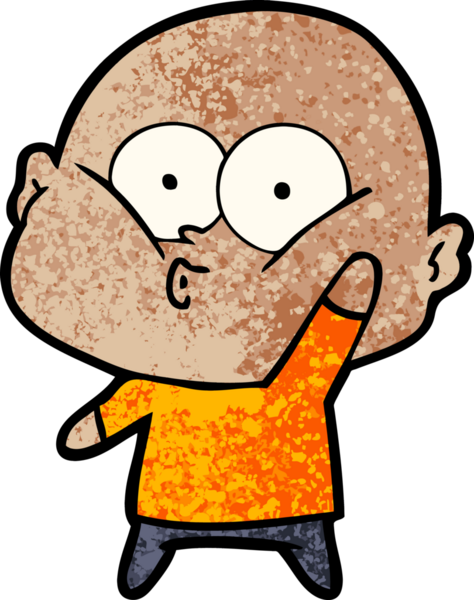 Bir insan tarafından çizilmiş kel bir adam.