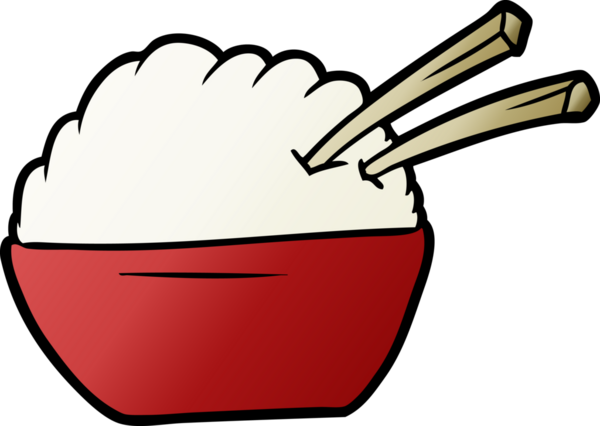 Bir insan tarafından çizilmiş pirinç kasesi.