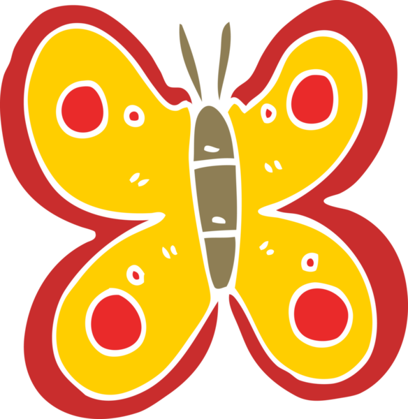 karikatür bir insan tarafından çizilmiş kocaman bir kelebek