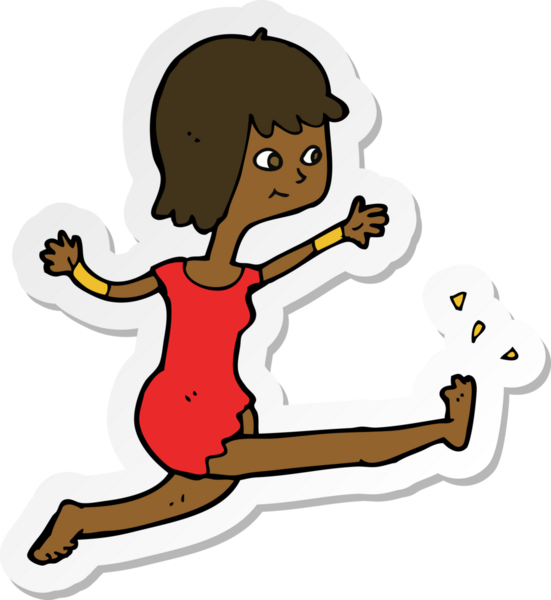 Bir insan tarafından çizilmiş mutlu bir kadının çıkartması.