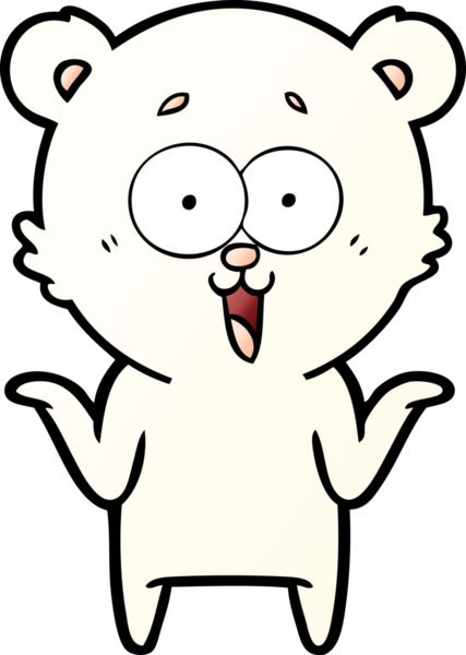 Bir insan tarafından çizilmiş gülen oyuncak ayı çizgi filmi.