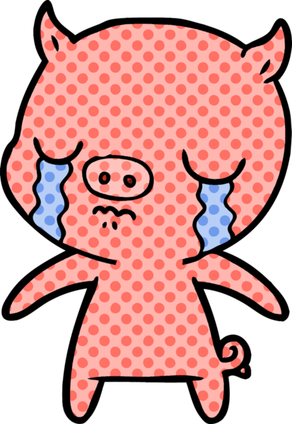 Bir insan tarafından çizilmiş domuz ağlaması.