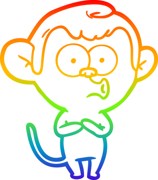 gökkuşağı gradyan çizgi çizimi bir insan tarafından çizilmiş öten maymun