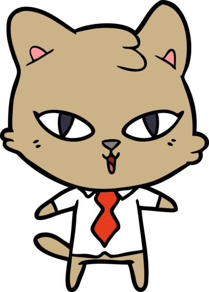 Bir insan tarafından çizilmiş çizgi film kedisi.