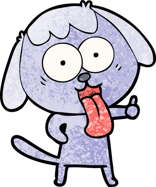 Bir insan tarafından çizilmiş şirin bir çizgi film köpeği.