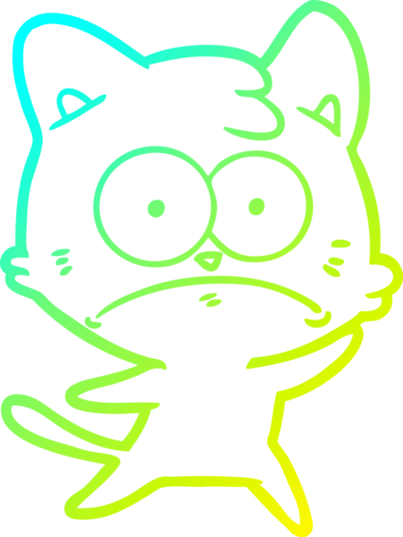 İnsan tarafından çizilmiş bir çizgi film çizimi. Sinirli bir kedi.