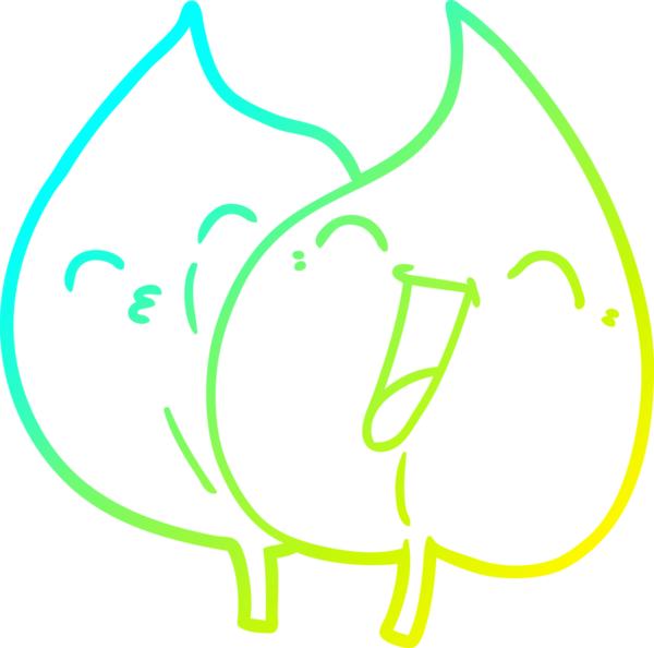 Bir insan tarafından çizilen komik çizgi film yapraklarının soğuk gradyan çizgileri.