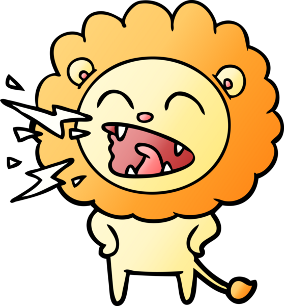 Bir insan tarafından çizilmiş kükreyen aslan çizgi filmi.