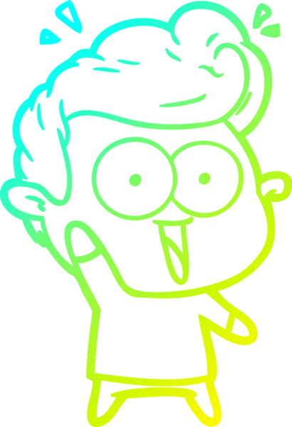 Bir insan tarafından çizilmiş soğuk çizgi çizgi film karakteri.