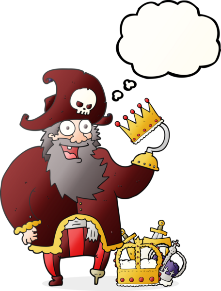 Bir insan tarafından çizilmiş serbest çizim balon karikatür korsan kaptanı.