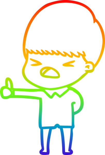 gökkuşağı gradyan çizgi çizimi bir insan tarafından çizilmiş stresli bir adam