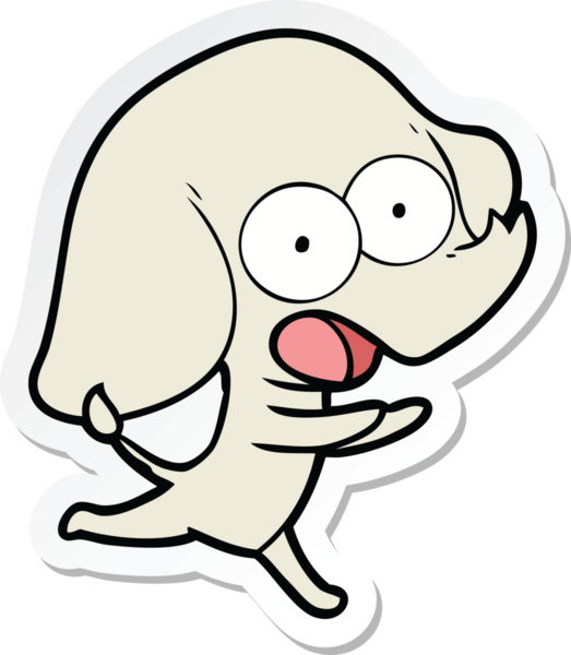 Bir insan tarafından çizilmiş şirin bir fil çıkartması.