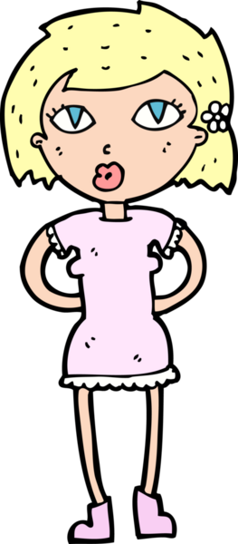 Bir insan tarafından çizilmiş karikatür kadın.